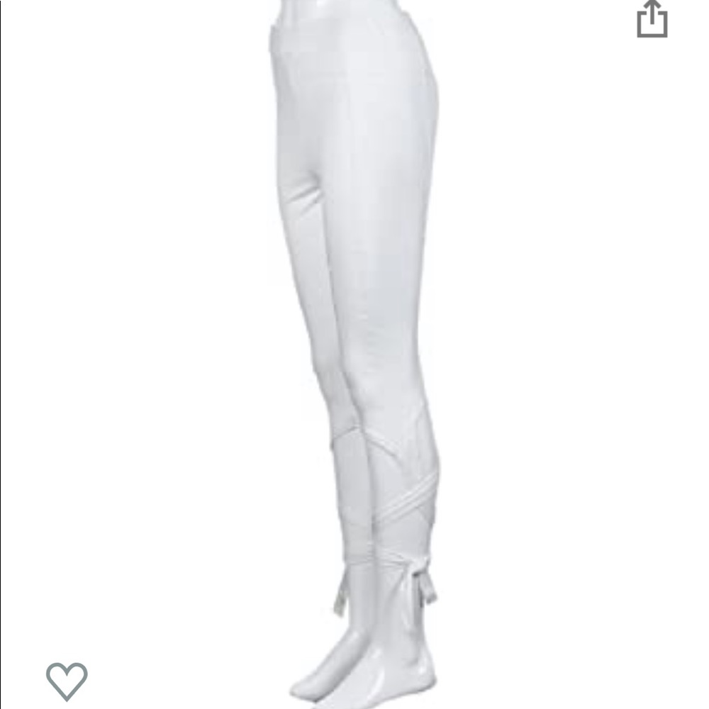 Lace up white ballet style leggings **NWOT** - Picture 6 of 8